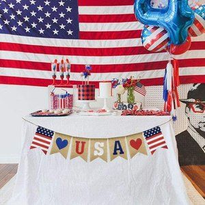 USA Themed Party Supplies Hanging Flag